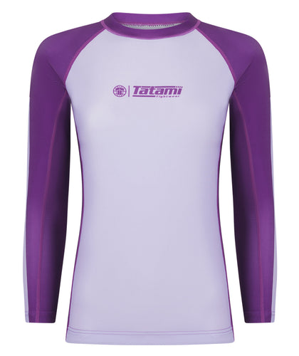 Ladies Contrast Long Sleeve Rash Guard - Berry