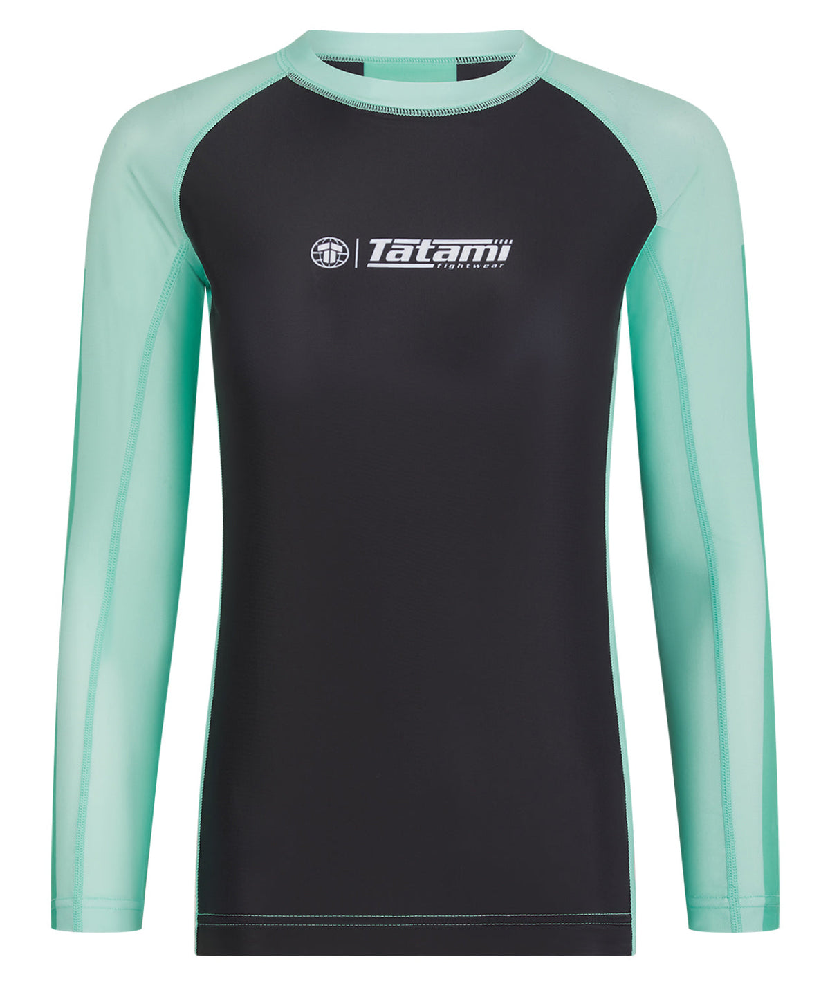Ladies Contrast Long Sleeve Rash Guard - Mint & Black