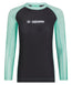 Ladies Contrast Long Sleeve Rash Guard - Mint & Black