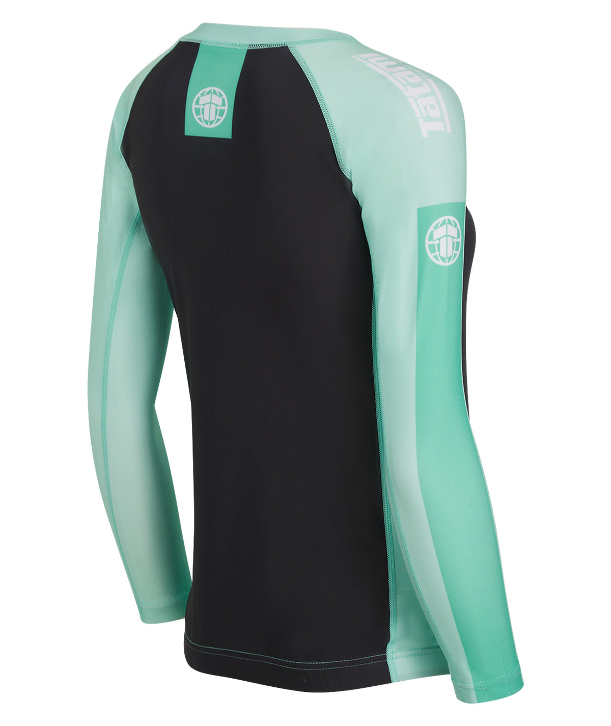 Ladies Contrast Long Sleeve Rash Guard - Mint & Black