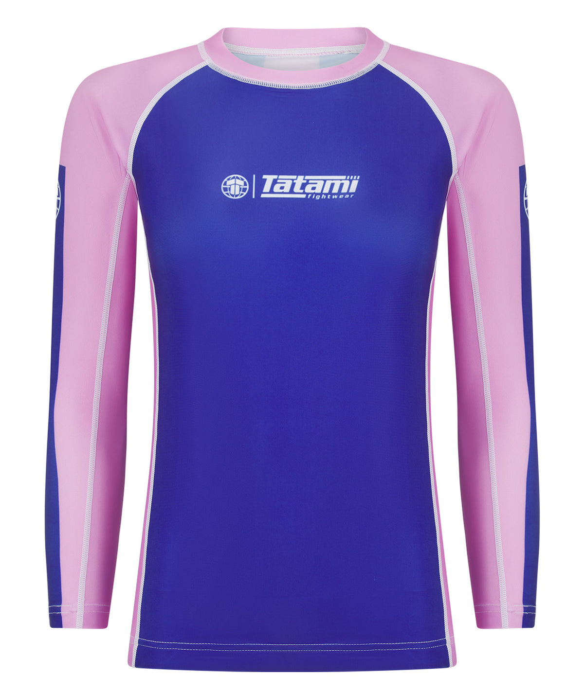 Ladies Contrast Long Sleeve Rash Guard - Navy & Pink