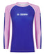 Ladies Contrast Long Sleeve Rash Guard - Navy & Pink