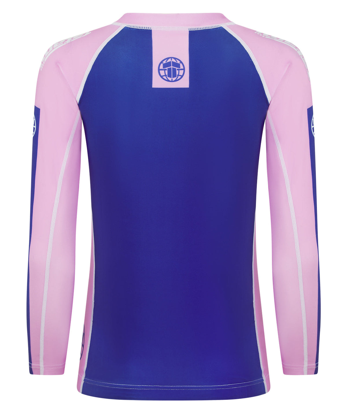 Ladies Contrast Long Sleeve Rash Guard - Navy & Pink