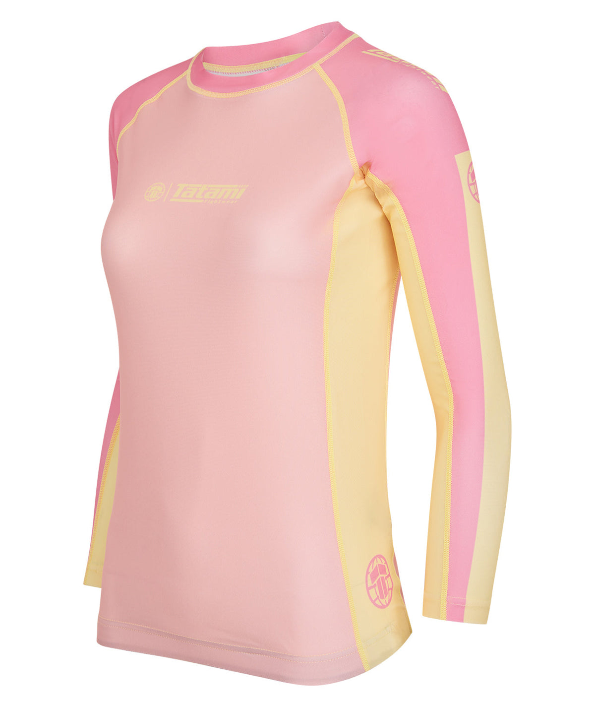 Ladies Contrast Long Sleeve Rash Guard - Candy