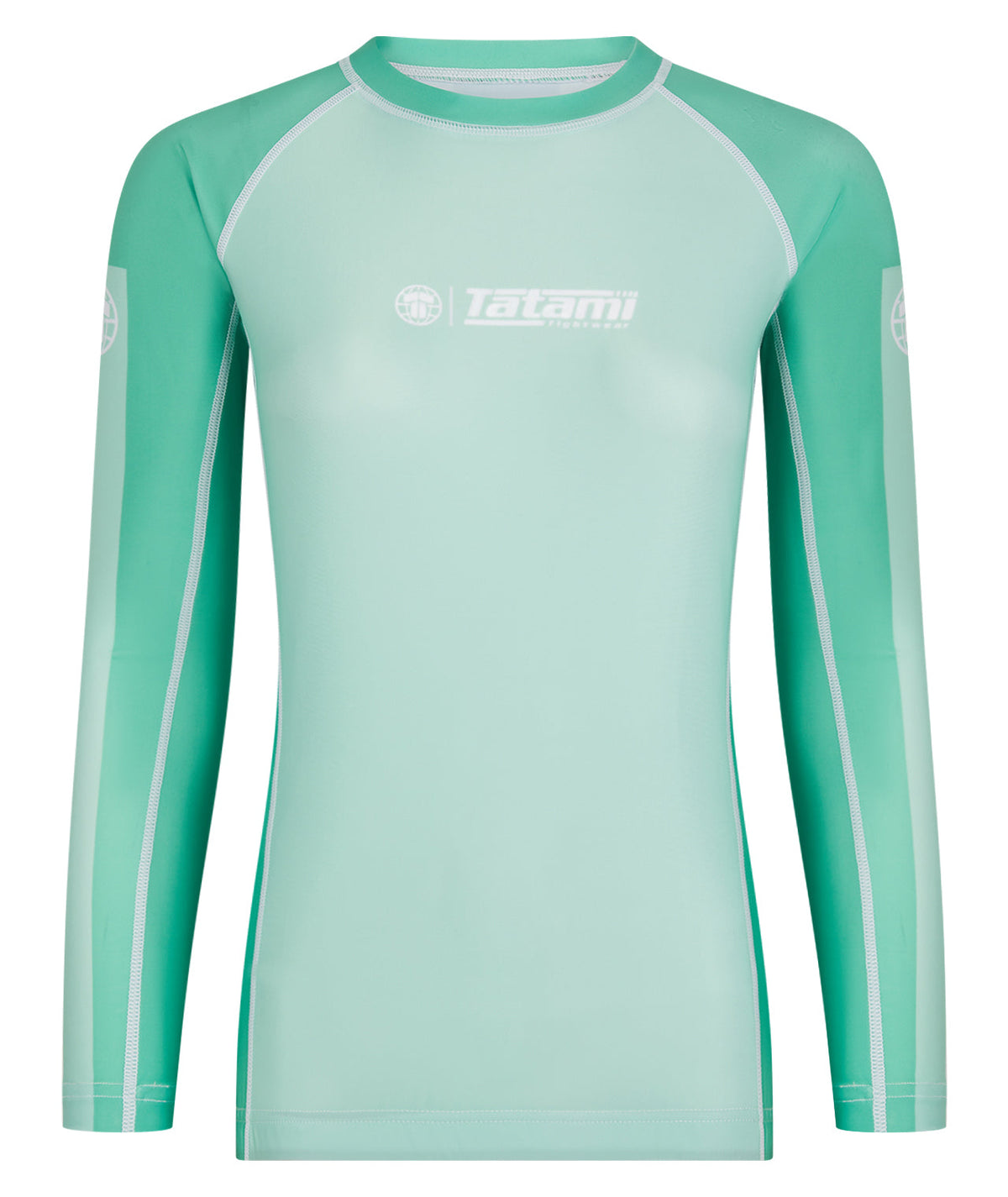 Ladies Contrast Long Sleeve Rash Guard - Mint & White