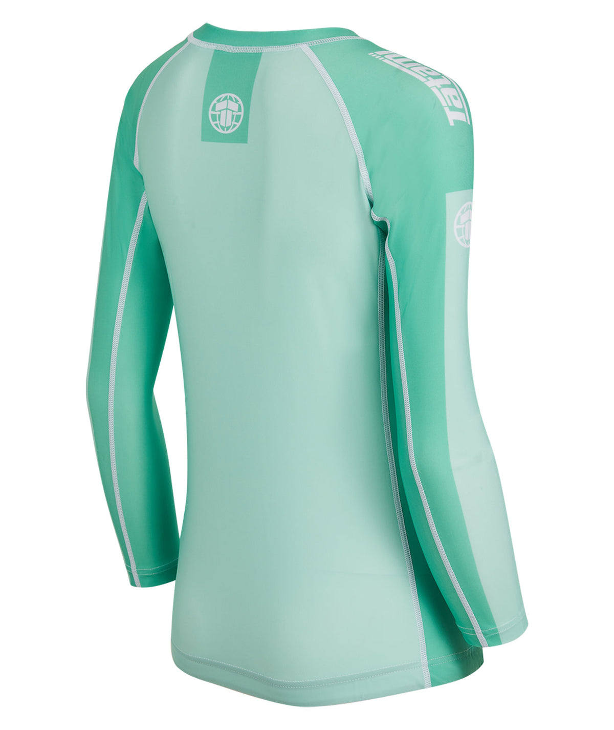 Ladies Contrast Long Sleeve Rash Guard - Mint & White