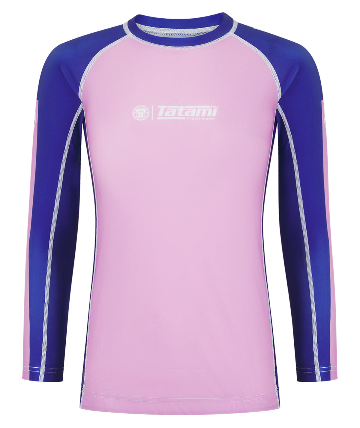 Ladies Contrast Long Sleeve Rash Guard - Pink & Navy