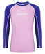 Ladies Contrast Long Sleeve Rash Guard - Pink & Navy