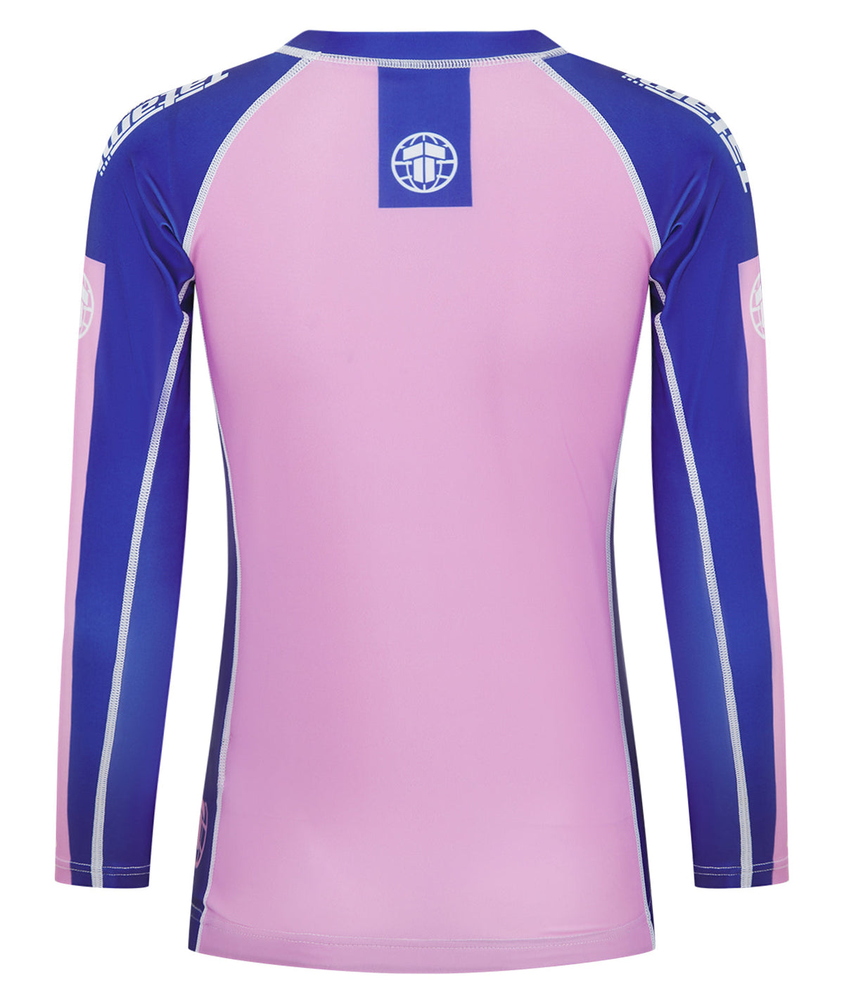 Ladies Contrast Long Sleeve Rash Guard - Pink & Navy
