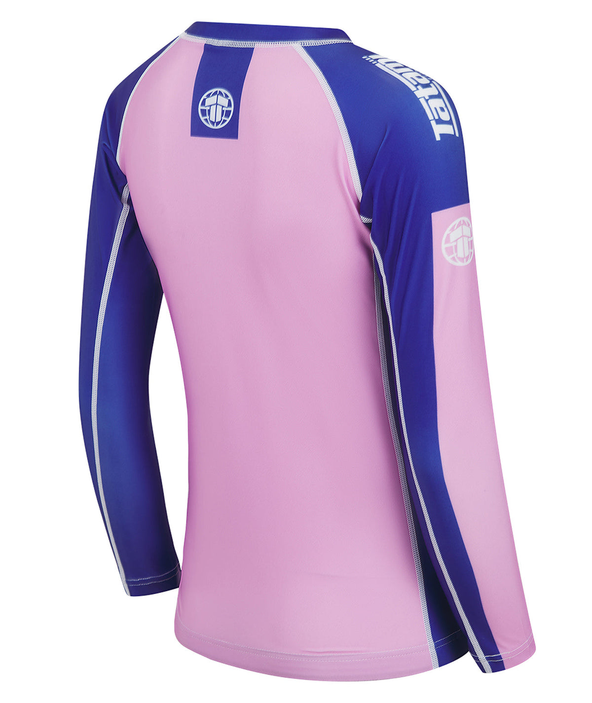 Ladies Contrast Long Sleeve Rash Guard - Pink & Navy