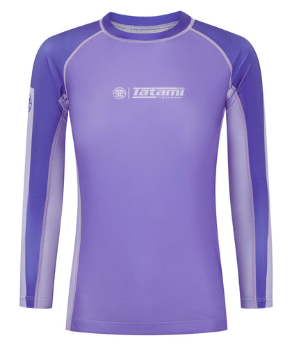 Ladies Contrast Long Sleeve Rash Guard - Purple