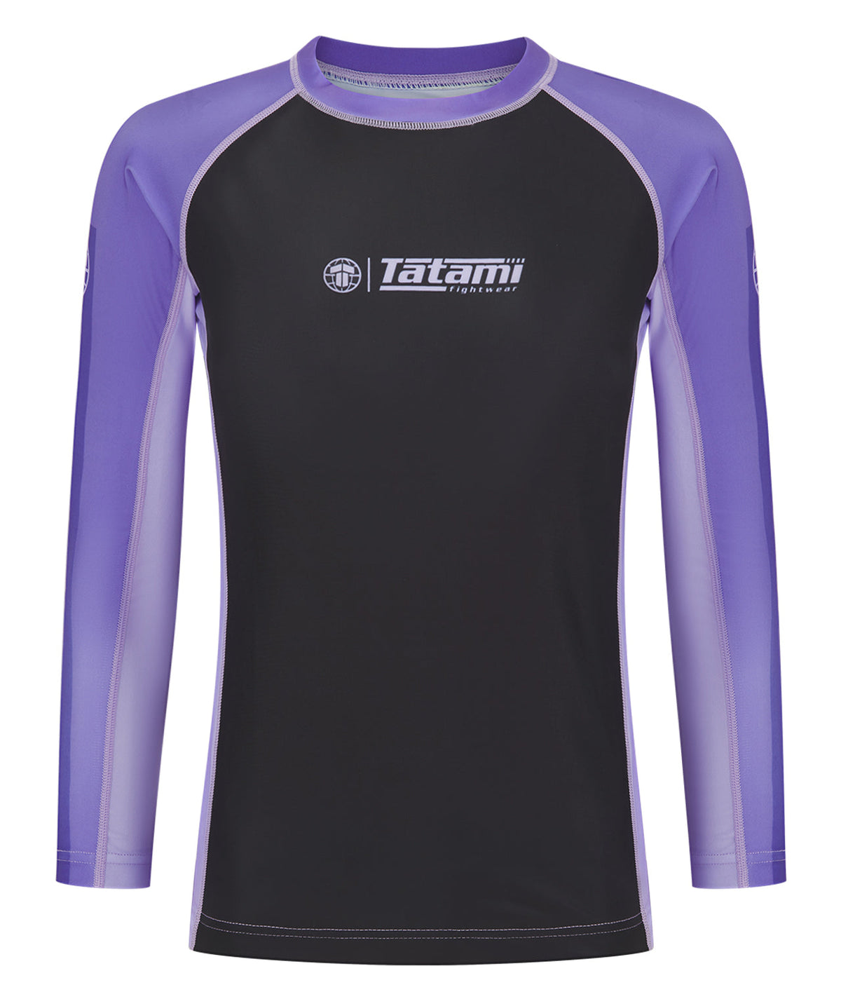 Ladies Contrast Long Sleeve Rash Guard - Purple & Black