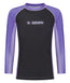 Ladies Contrast Long Sleeve Rash Guard - Purple & Black