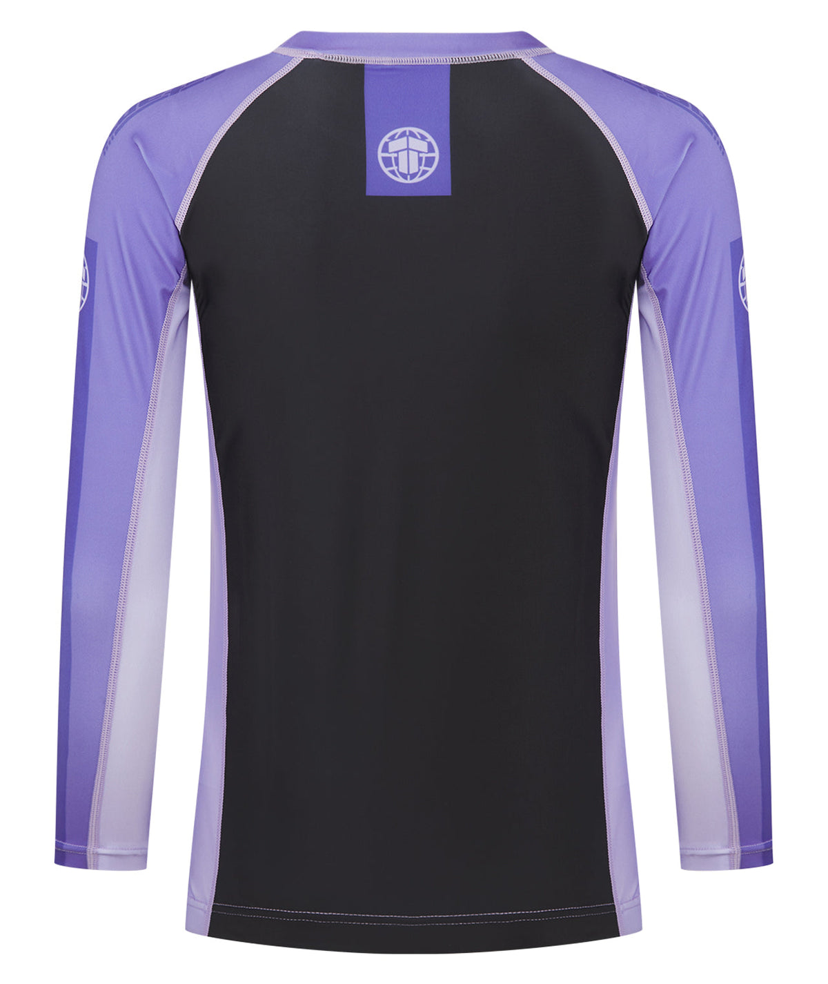 Ladies Contrast Long Sleeve Rash Guard - Purple & Black