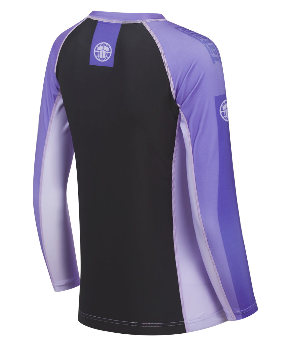 Ladies Contrast Long Sleeve Rash Guard - Purple & Black