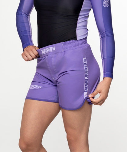 Ladies Contrast High Cut Shorts - Purple