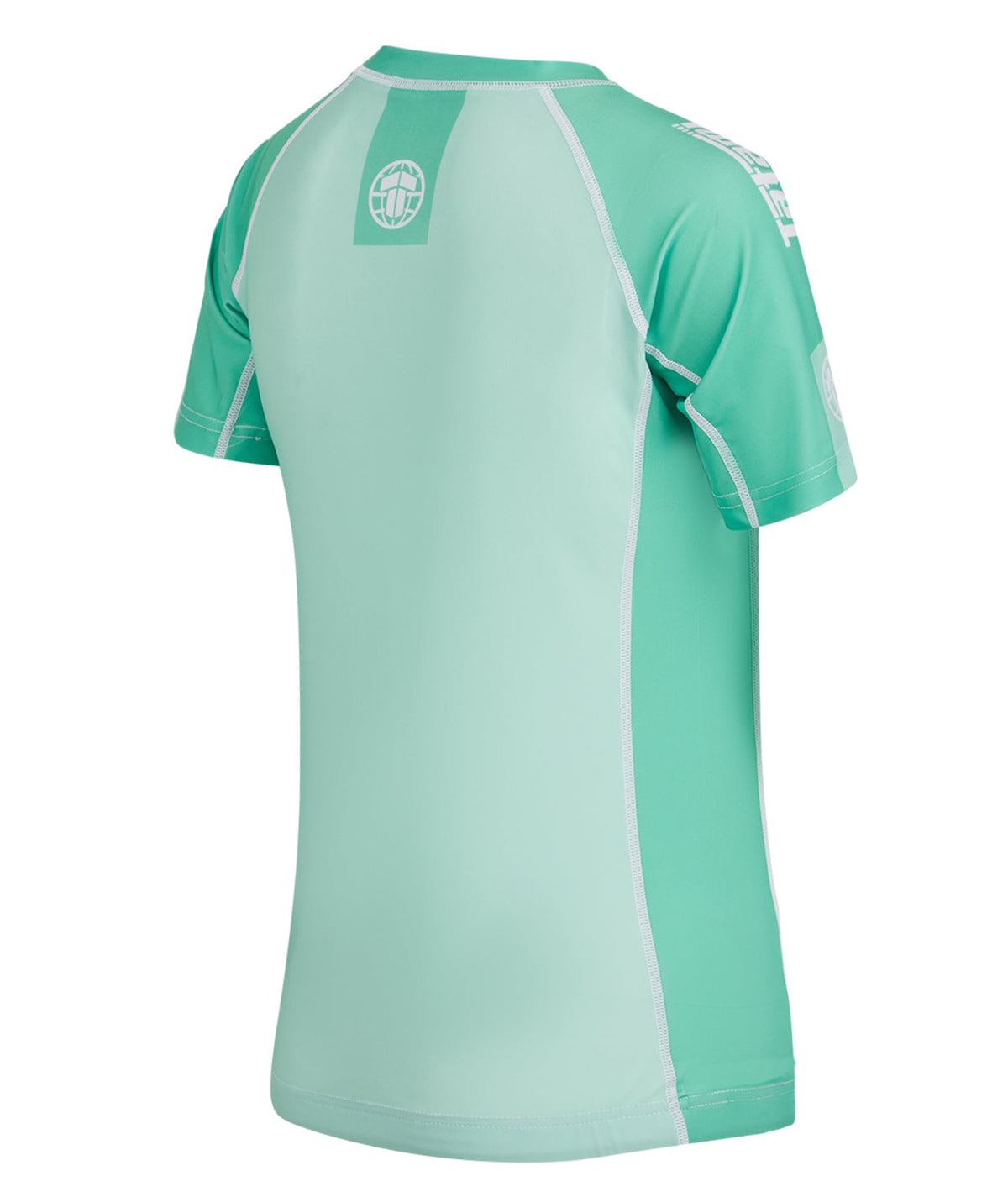 Ladies Contrast Short Sleeve Rash Guard - Mint & White
