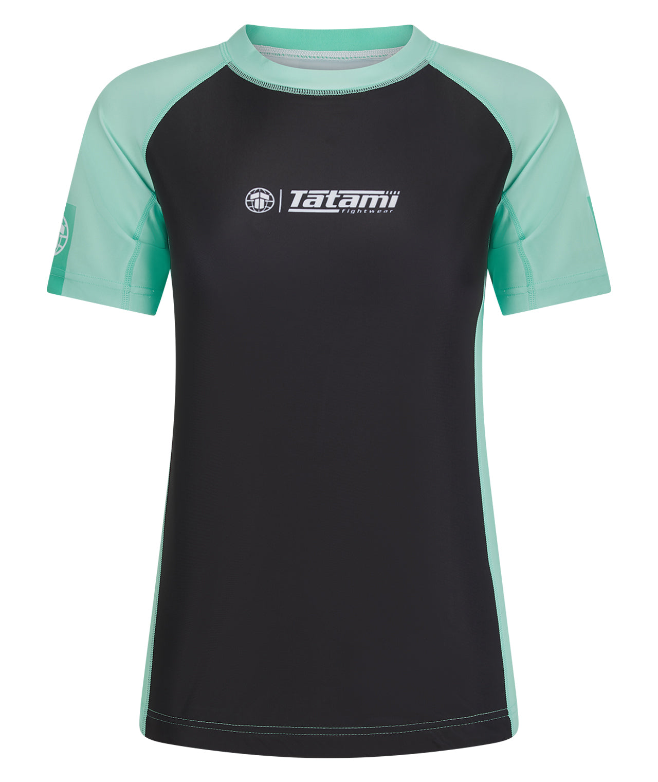 Ladies Contrast Short Sleeve Rash Guard - Mint & Black – Tatami ...