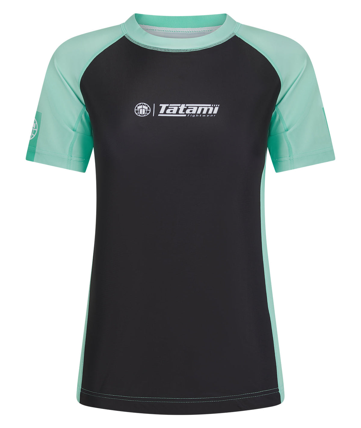 Ladies Contrast Short Sleeve Rash Guard - Mint & Black