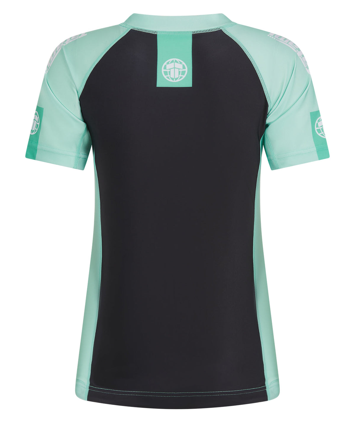 Ladies Contrast Short Sleeve Rash Guard - Mint & Black