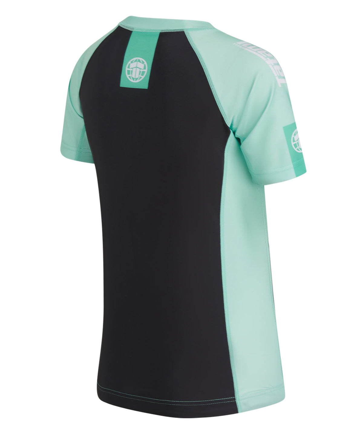 Ladies Contrast Short Sleeve Rash Guard - Mint & Black