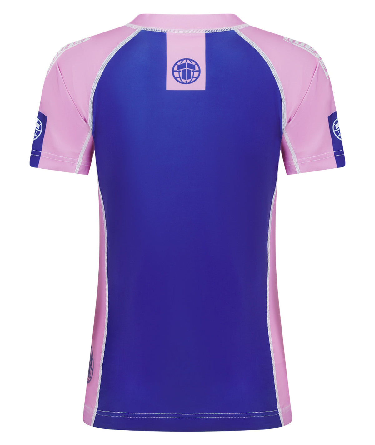 Ladies Contrast Short Sleeve Rash Guard - Navy & Pink