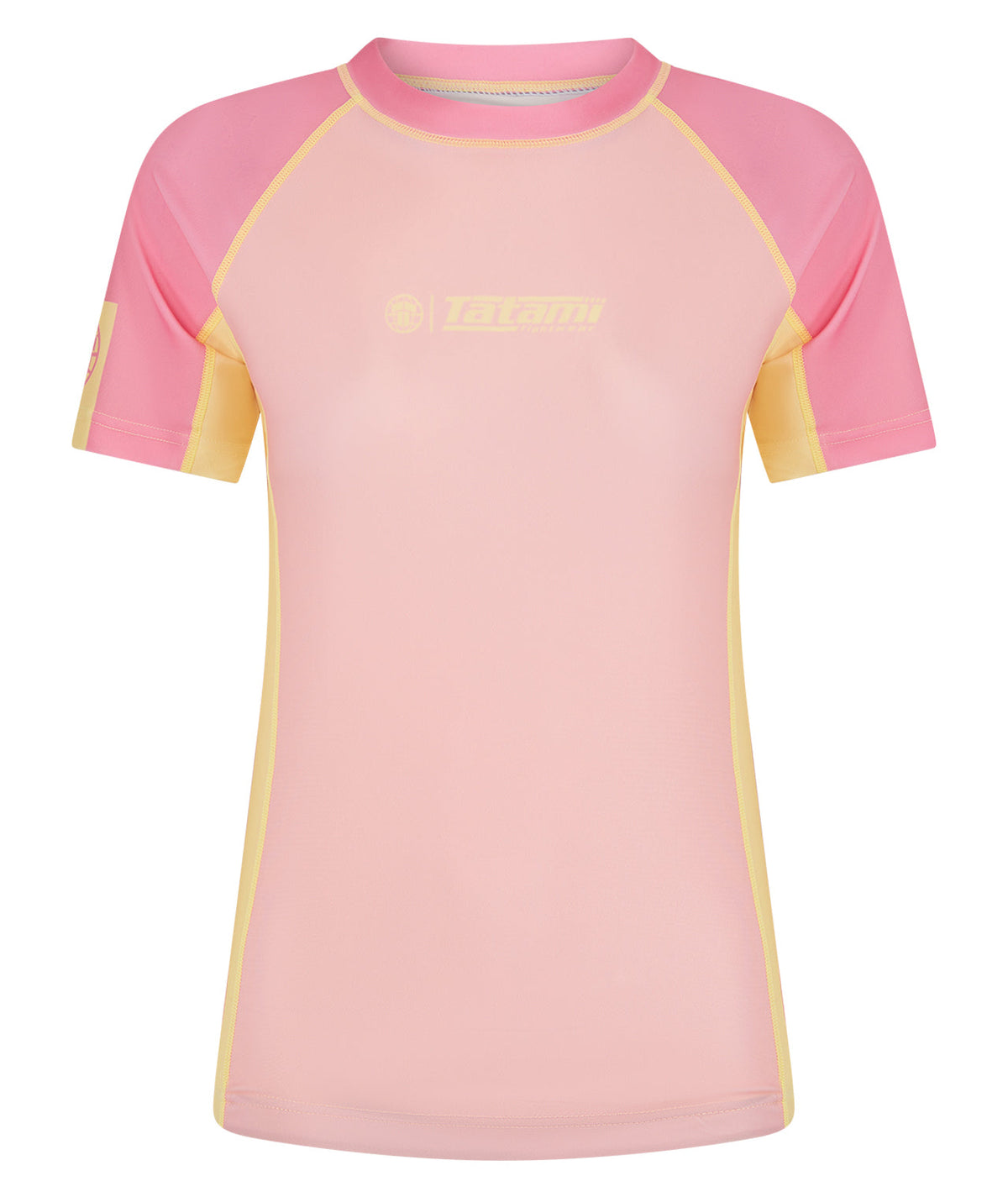 Ladies Contrast Short Sleeve Rash Guard - Candy