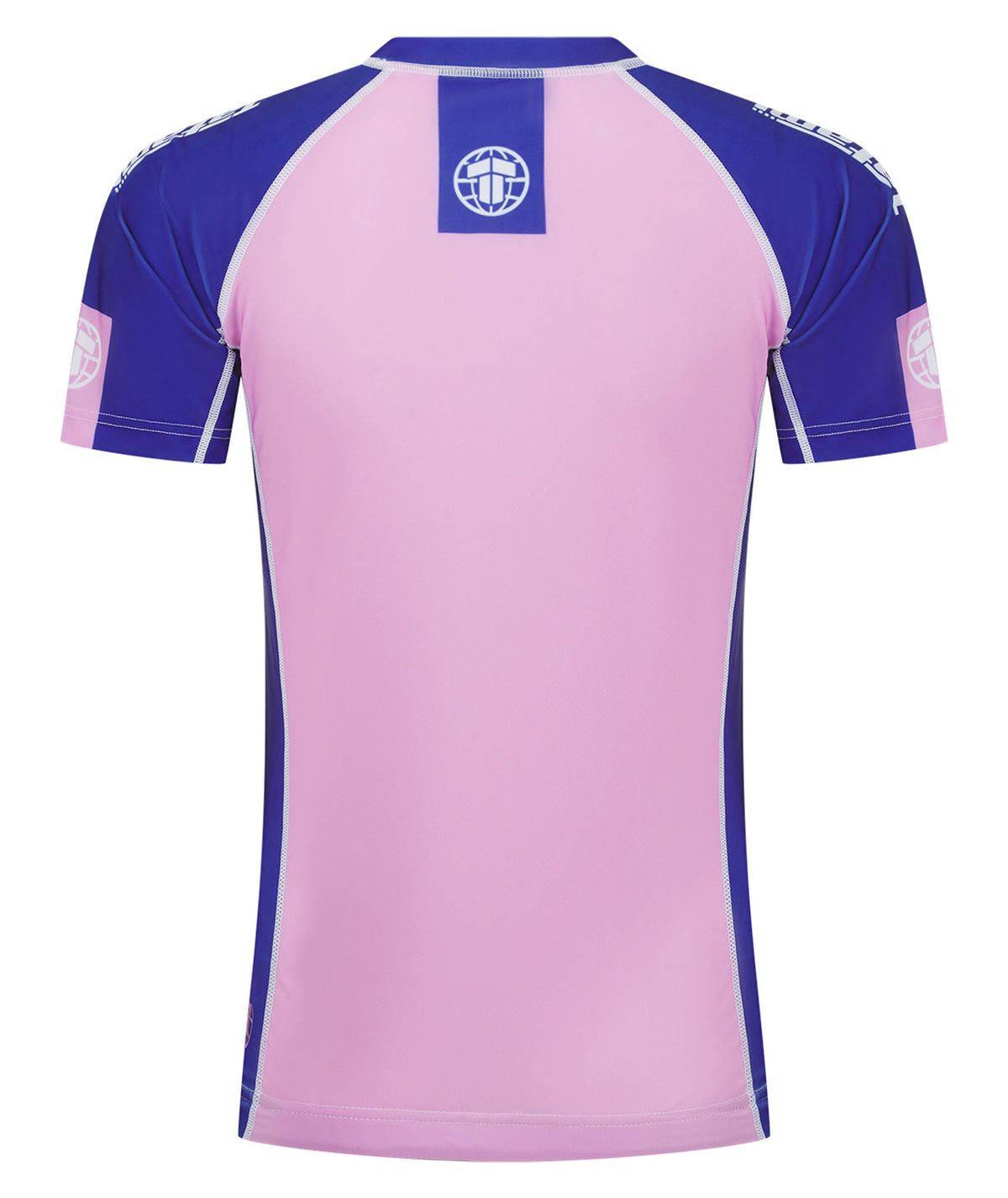 Ladies Contrast Short Sleeve Rash Guard - Pink & Navy
