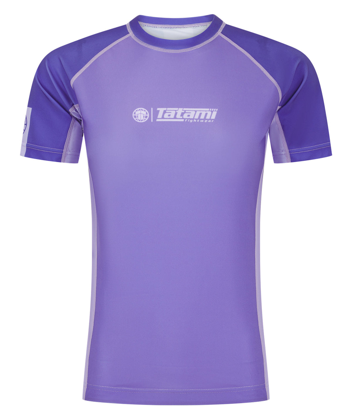 Ladies Contrast Short Sleeve Rash Guard - Purple