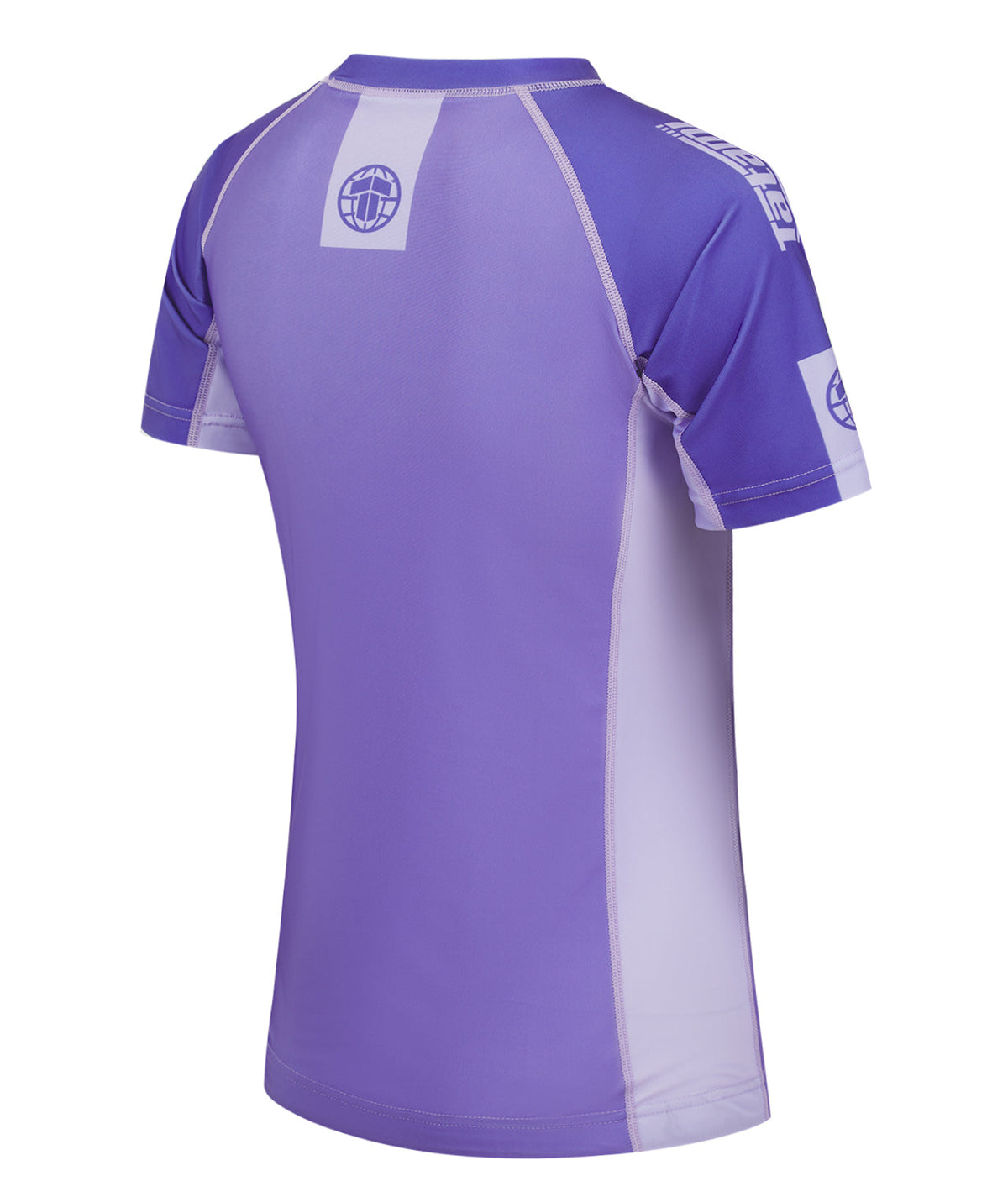 Ladies Contrast Short Sleeve Rash Guard - Purple