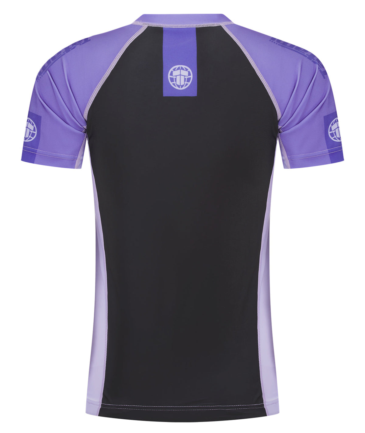 Ladies Contrast Short Sleeve Rash Guard - Purple & Black