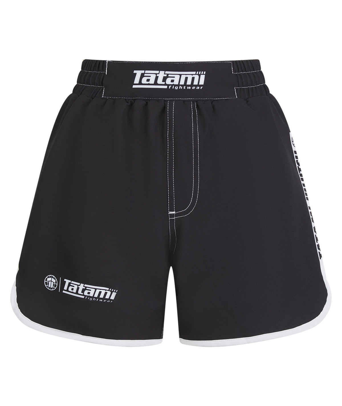 Ladies Contrast High Cut Shorts - Black & White