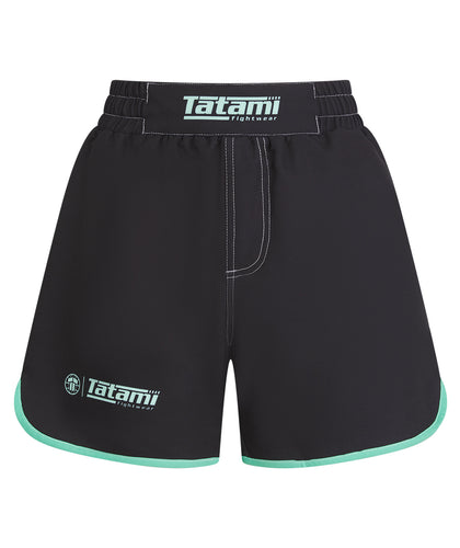 Ladies Contrast High Cut Shorts - Mint & Black