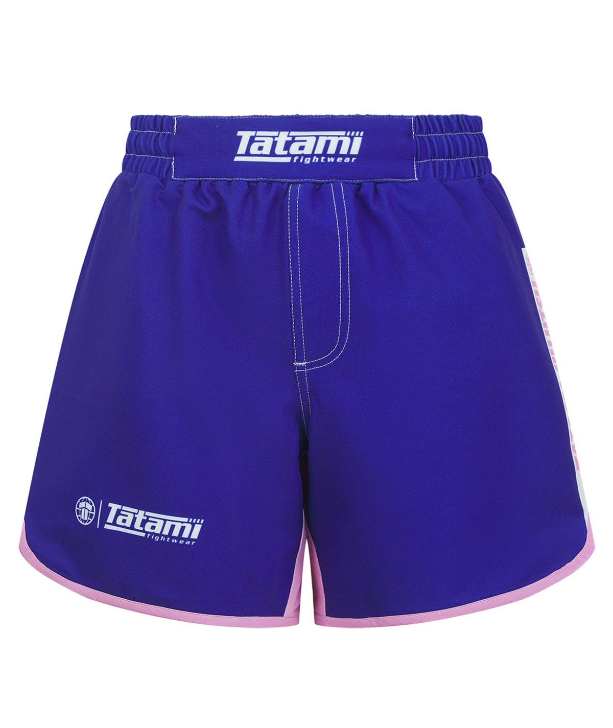Ladies Contrast High Cut Shorts - Navy & Pink