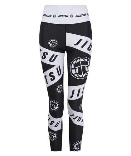 Ladies Helena Taped Leggings - Black & White