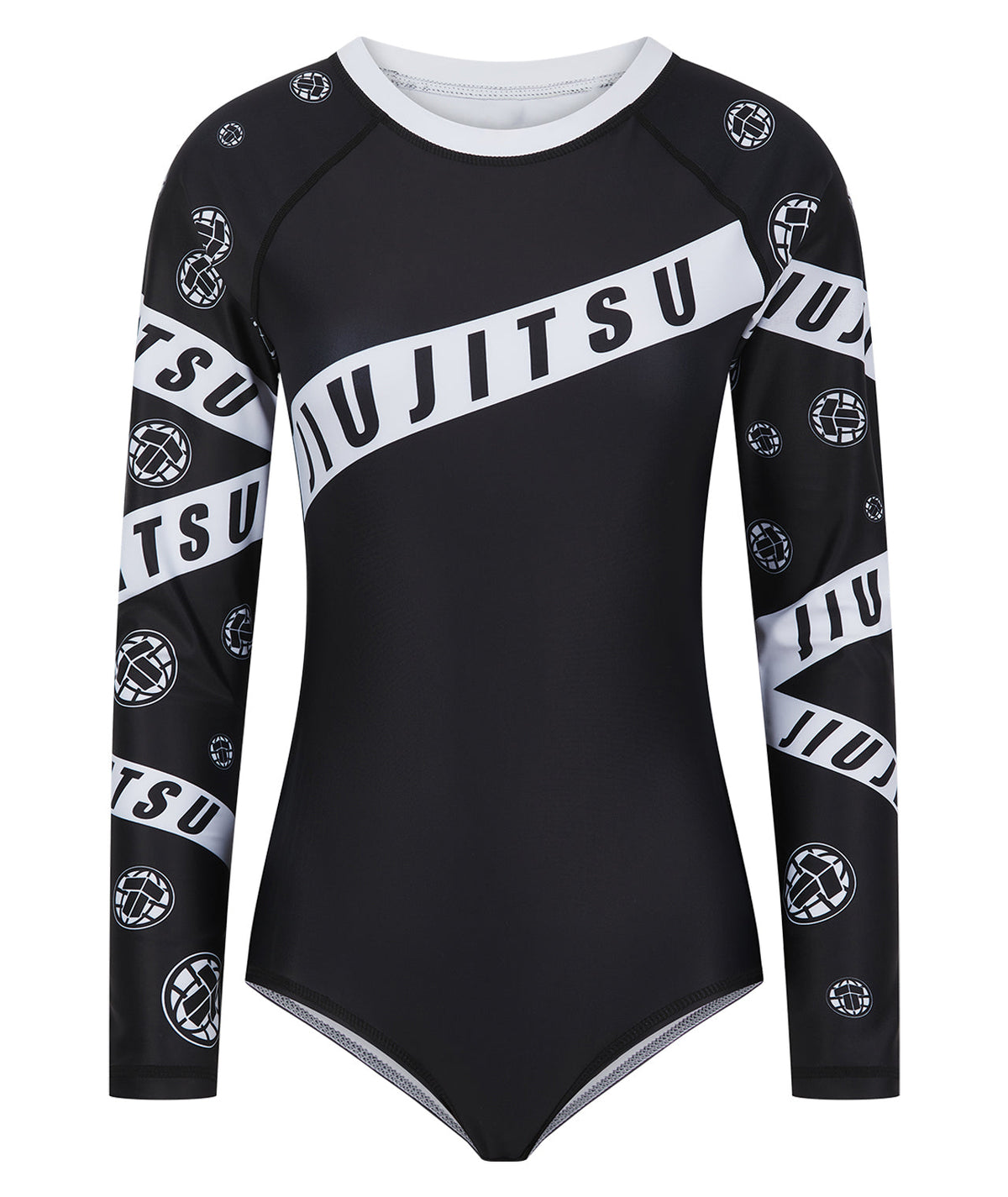 Ladies Helena Taped Leotard - Black & White