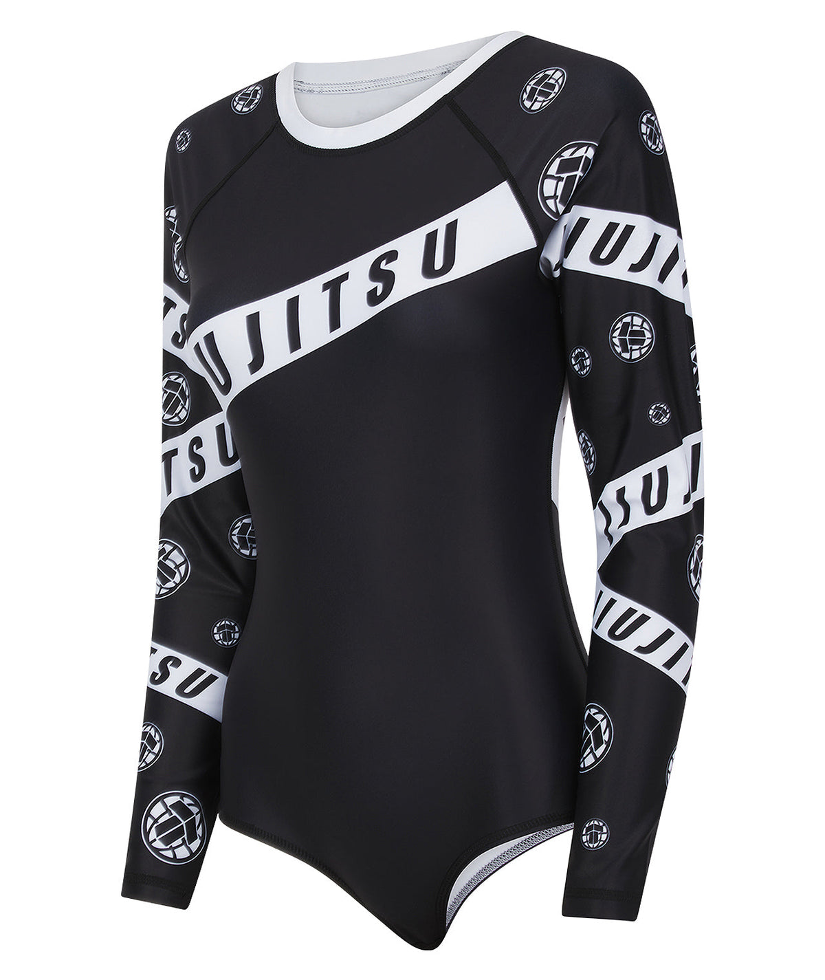 Ladies Helena Taped Leotard - Black & White