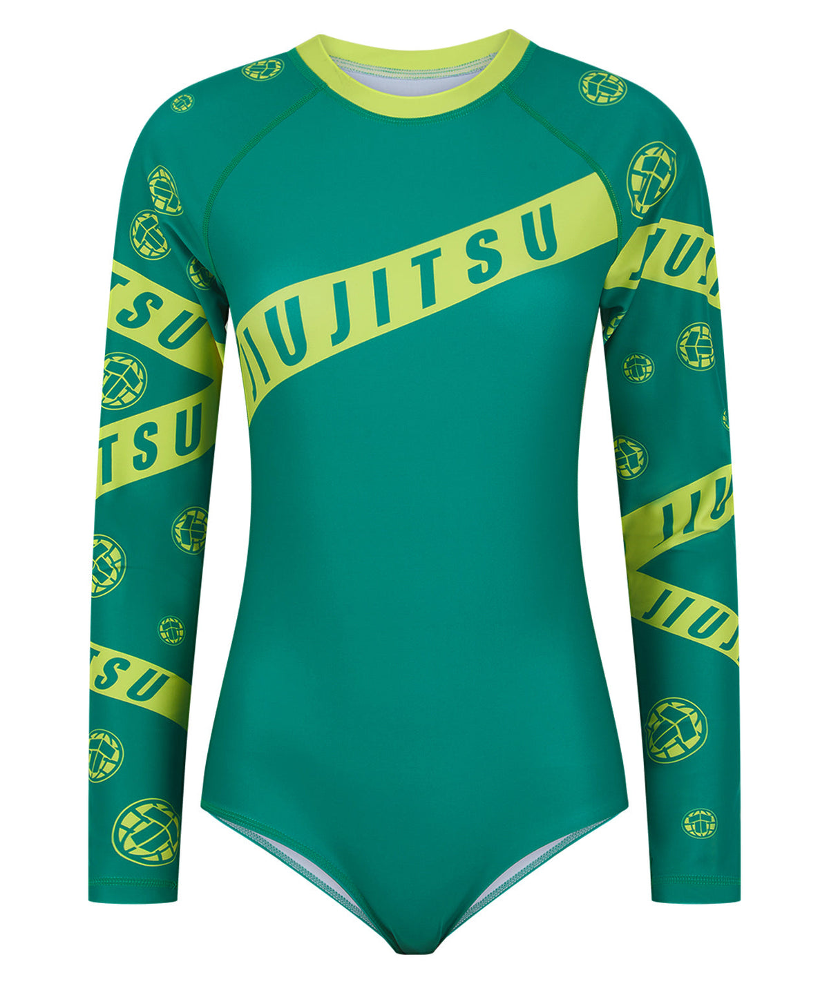 Ladies Helena Taped Leotard - Green & Yellow