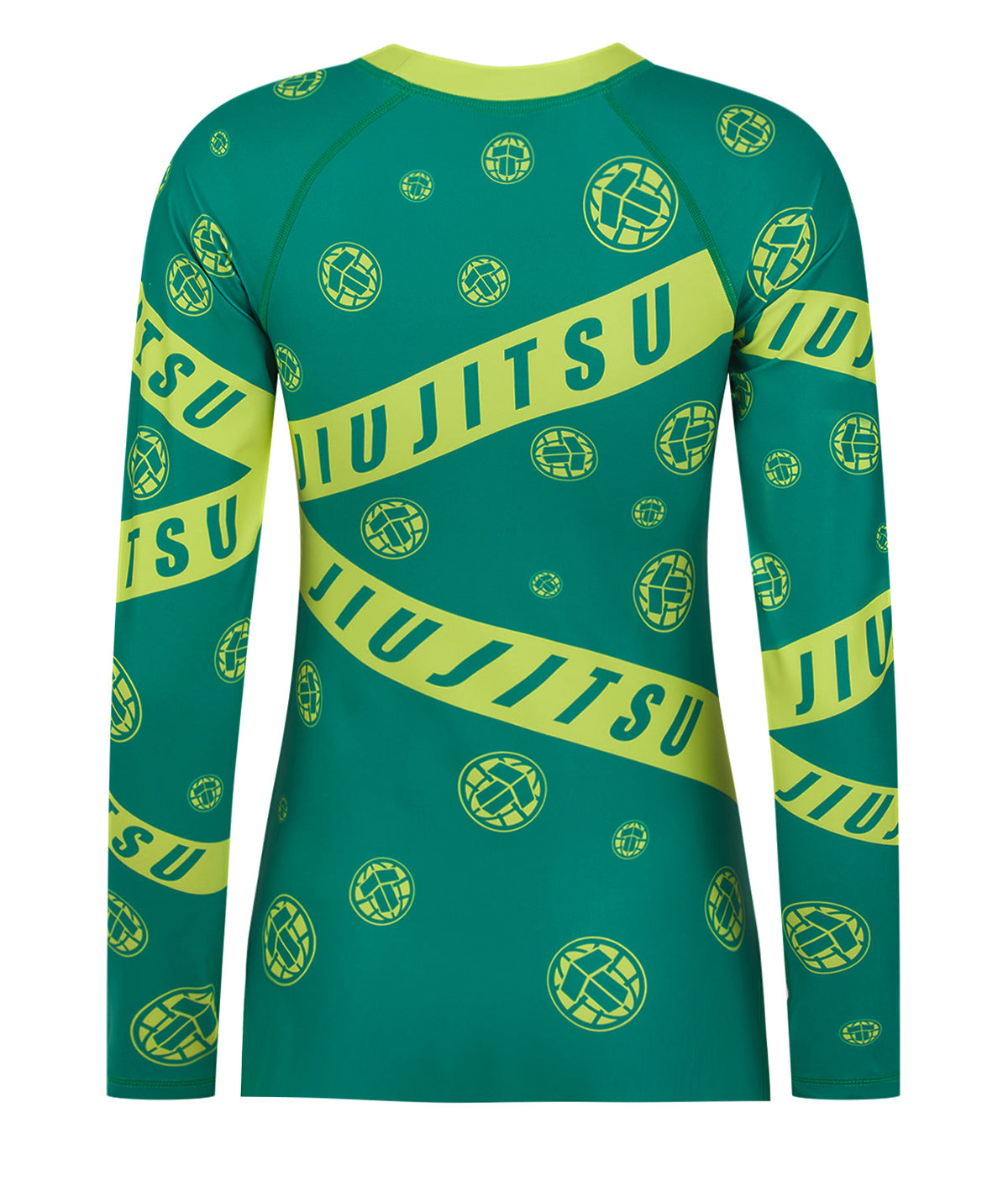Ladies Helena Taped Rash Guard - Green & Yellow