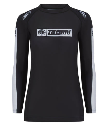 Ladies IBJJF Ranked Long Sleeve Rash Guard - Black