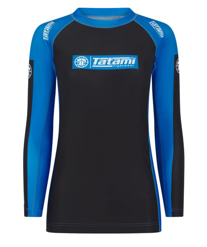 Ladies IBJJF Ranked Long Sleeve Rash Guard - Blue
