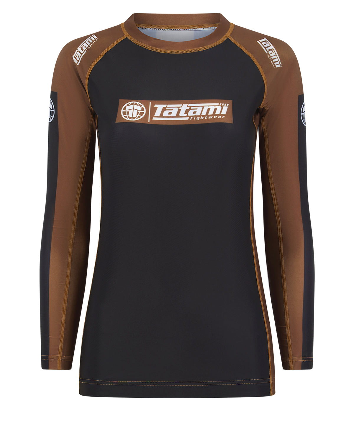 Ladies IBJJF Ranked Long Sleeve Rash Guard - Brown
