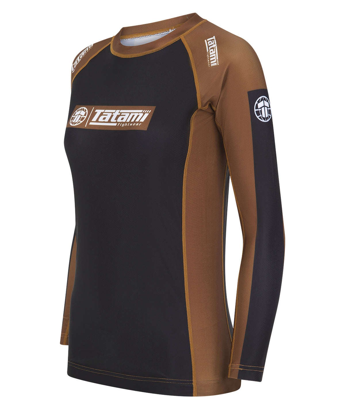 Ladies IBJJF Ranked Long Sleeve Rash Guard - Brown