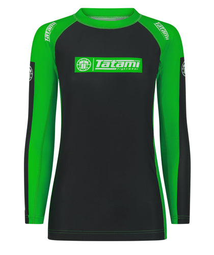 Ladies IBJJF Ranked Long Sleeve Rash Guard - Green