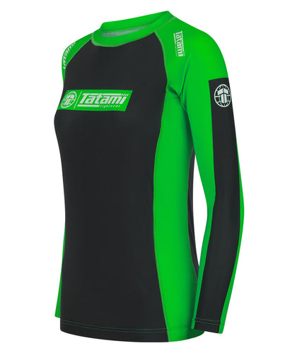 Ladies IBJJF Ranked Long Sleeve Rash Guard - Green