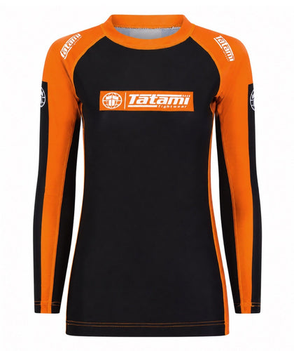 Ladies IBJJF Ranked Long Sleeve Rash Guard - Orange