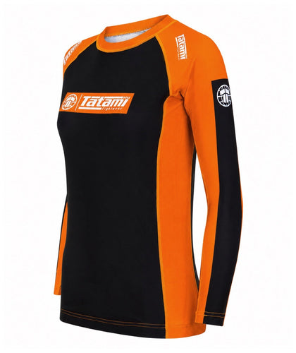 Ladies IBJJF Ranked Long Sleeve Rash Guard - Orange