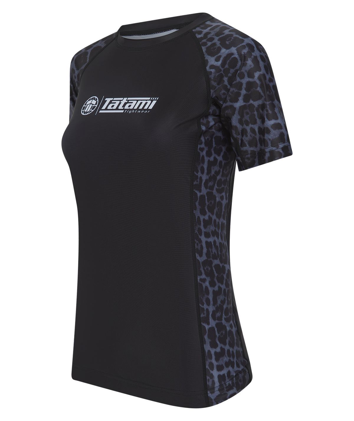 Ladies Recharged Rash Guard - Grey Leopard
