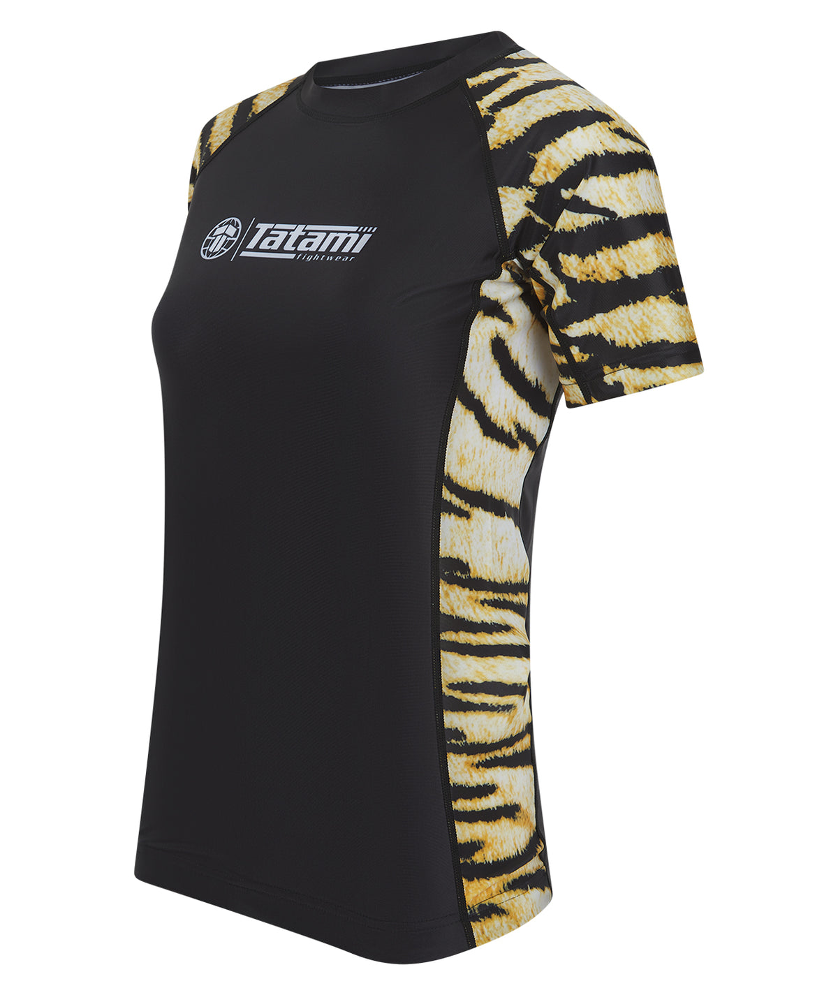 Ladies Recharged Rash Guard - Yellow Tiger