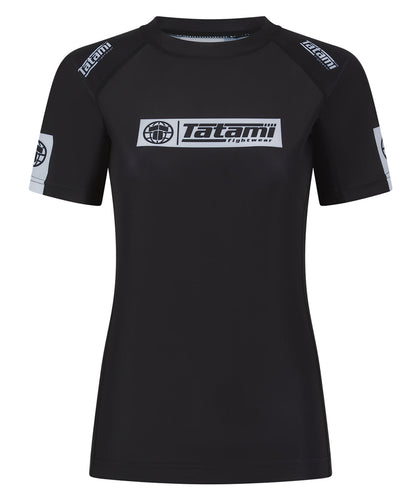 Ladies IBJJF Ranked Short Sleeve Rash Guard - Black